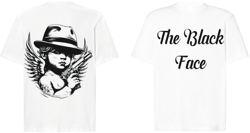 T-shirt angelo con pistola