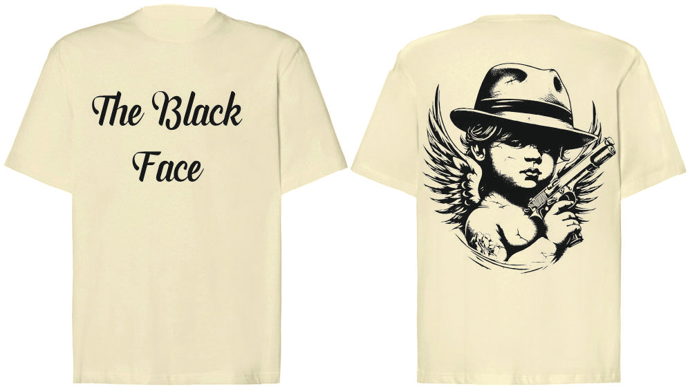 T-shirt angelo con pistola