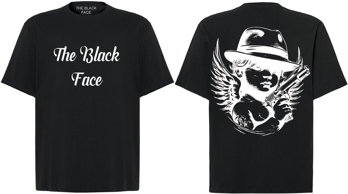 T-shirt angelo con pistola